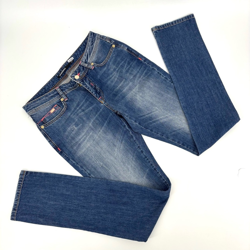 ICE Iceberg NWOT Faded Blue Shanghai 27 Mid Rise Long Inseam Slim Fit Jeans, 31